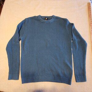 Men's H&M Waffle Knit Crewneck Slim Fit Sweater XL Blue